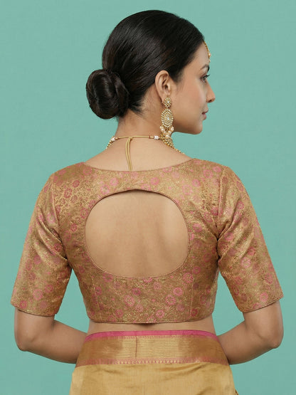 Woven Gold Design Blouse