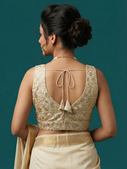 Designer Gold Embroidered Blouse