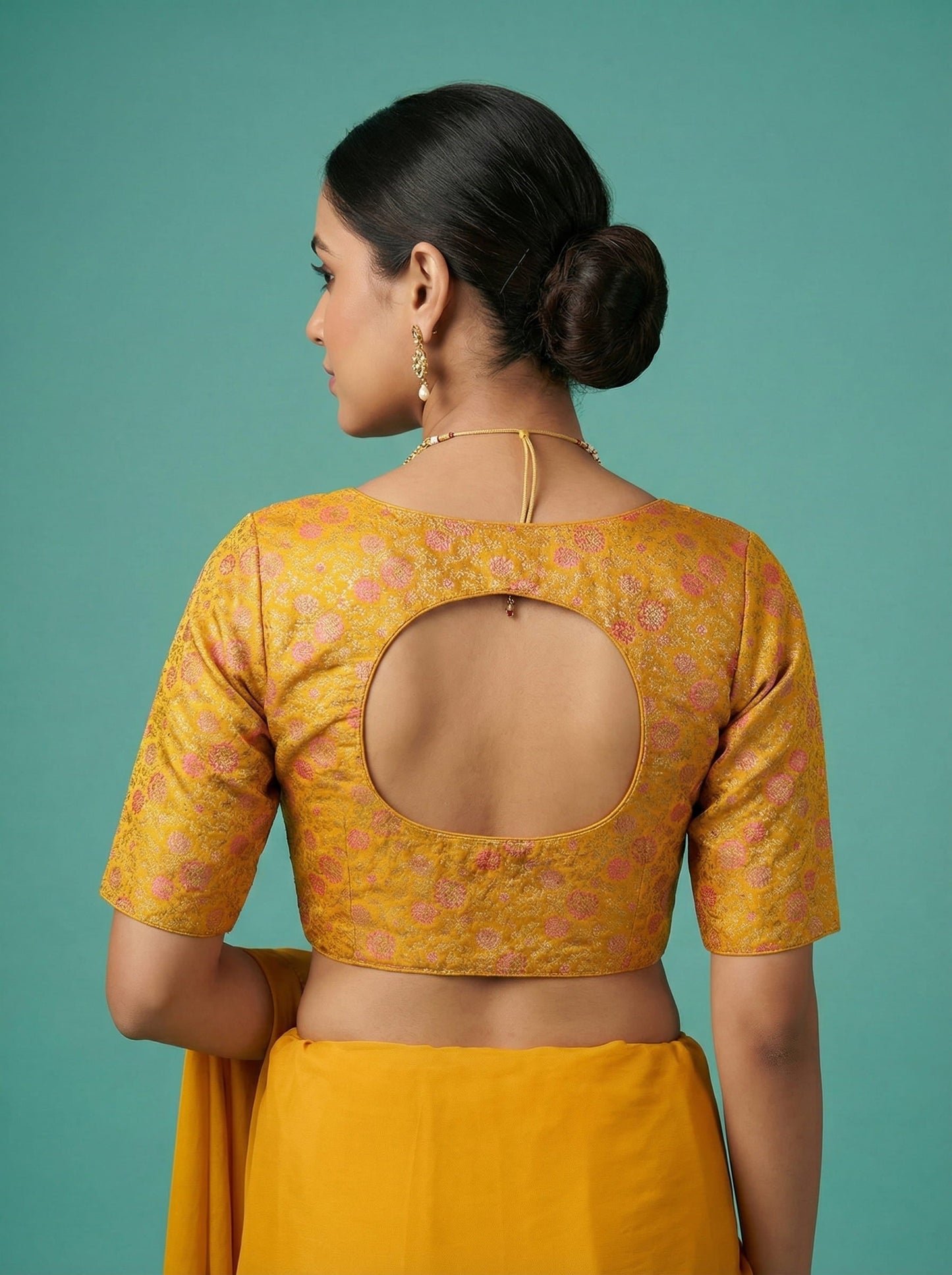 Woven Yellow Design Blouse