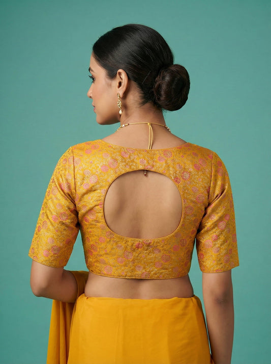 Woven Yellow Design Blouse