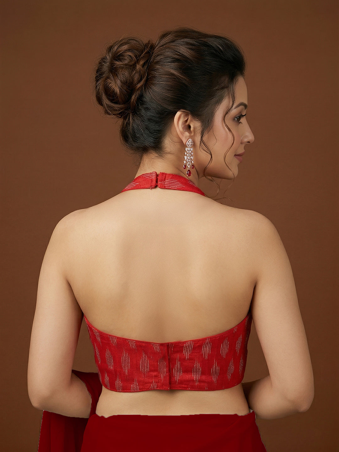 Cotton Blend Woven Design Saree Blouse