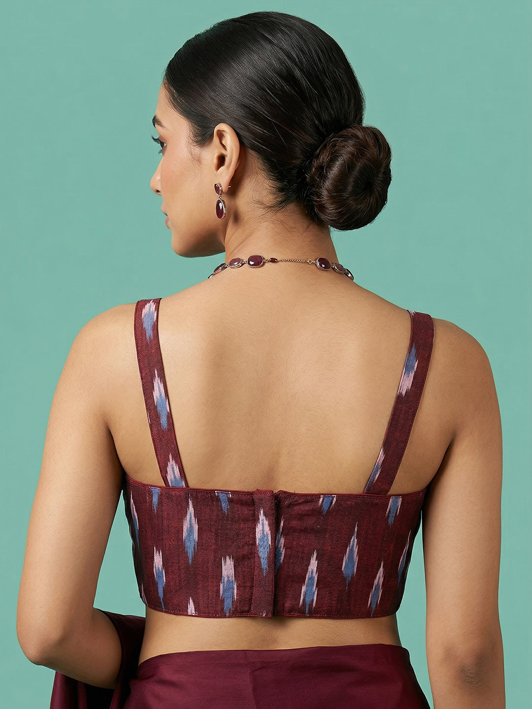 Cotton Blend Woven Design Saree Blouse