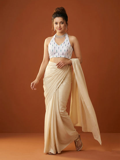 Cotton Blend Woven Design Saree Blouse