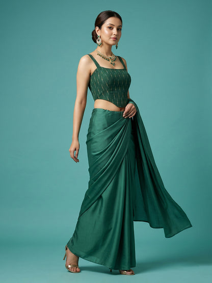 Cotton Blend Woven Design Saree Blouse