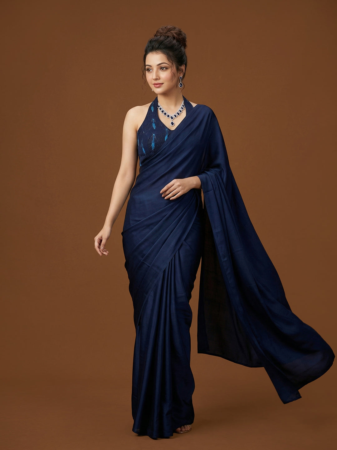 Cotton Blend Woven Design Saree Blouse