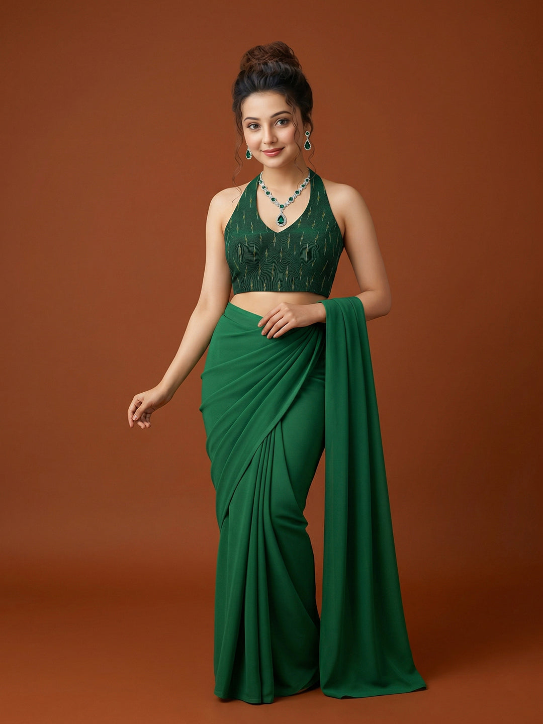 Cotton Blend Woven Design Saree Blouse