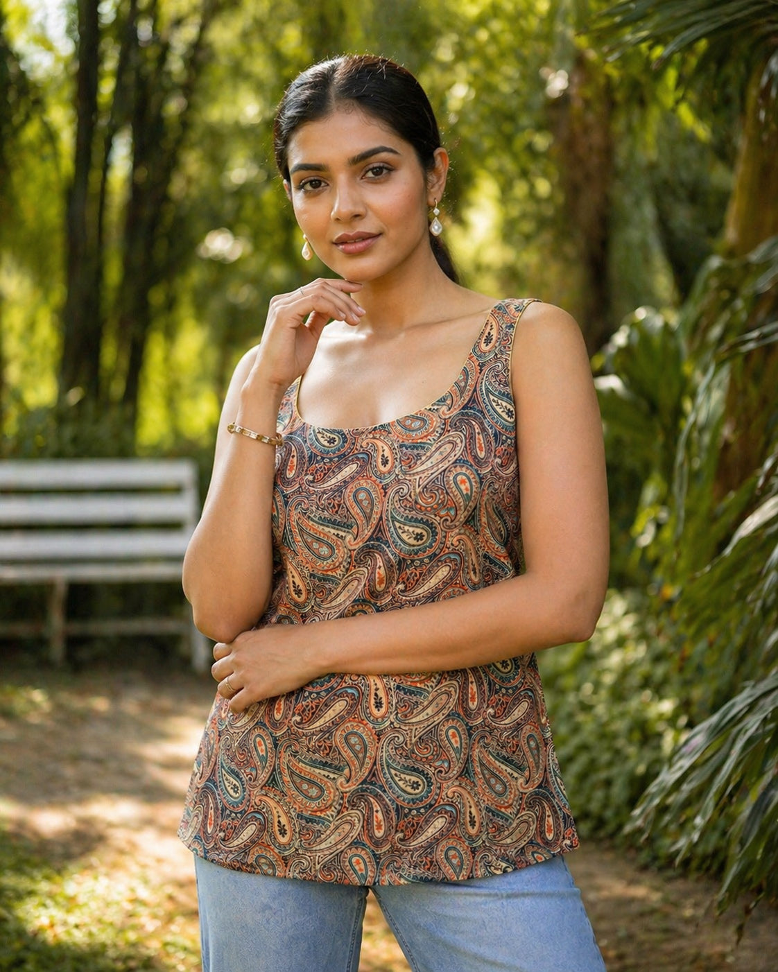 Floral Printed Square Neck Kurti
