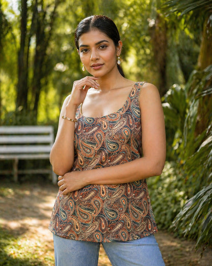Floral Printed Square Neck Kurti