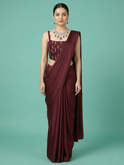 Cotton Blend Woven Design Saree Blouse