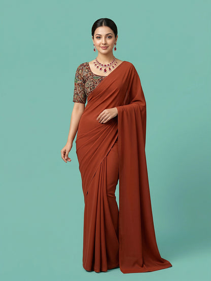 Kalamkarri Designer Brown Blouse