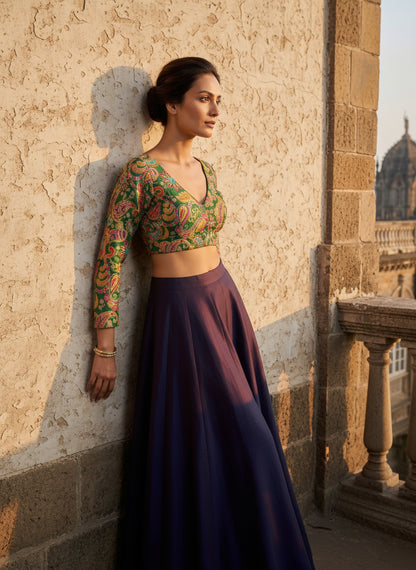Women Green Embroidered Blouse
