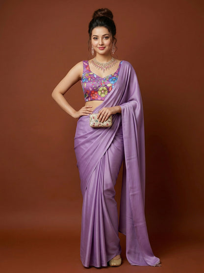 Silk Purple Saree Blouse