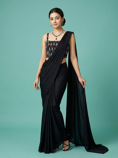 Cotton Blend Woven Design Saree Blouse