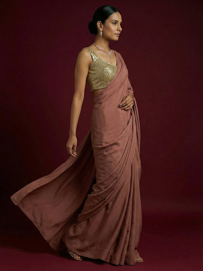 Embellished Gold Saree Blouse