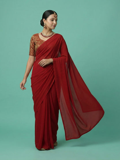 Woven Maroon Design Blouse