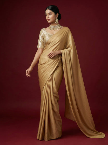 Plain Light Gold Tissue Blouse