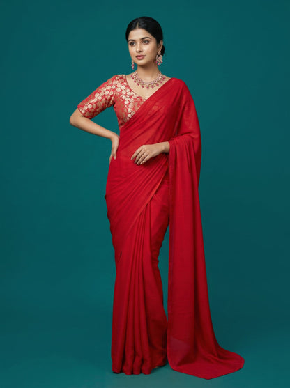 Woven Red Design Blouse