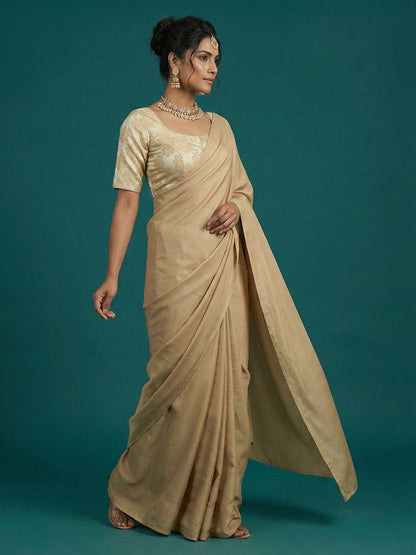 Satin Cream Brocade Blouse