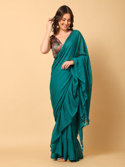 Designer Print V Neck Saree Blouse