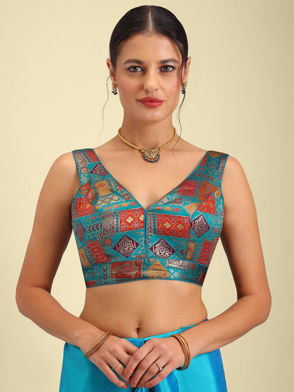 Women's Designer Printed Saree Blouse