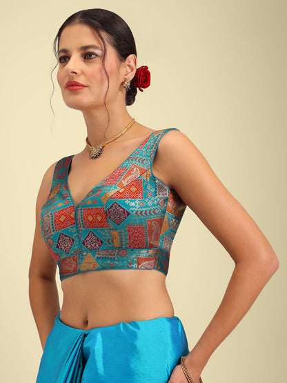 Women's Designer Printed Saree Blouse