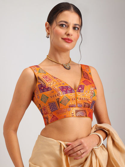 Women's Designer Printed Saree Blouse