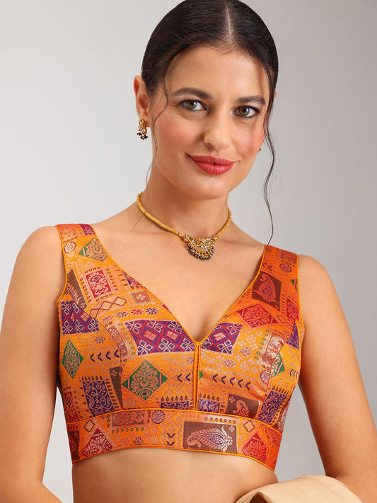 Women's Designer Printed Saree Blouse