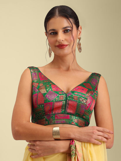 Women's Designer Printed Saree Blouse