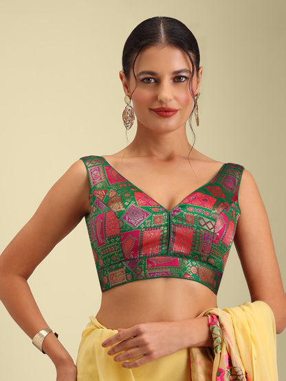 Women's Designer Printed Saree Blouse