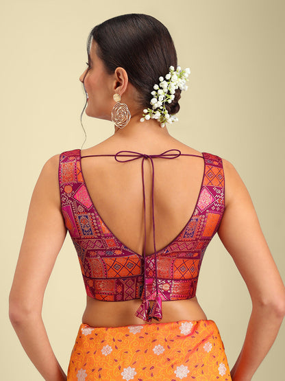 Women's Designer Printed Saree Blouse