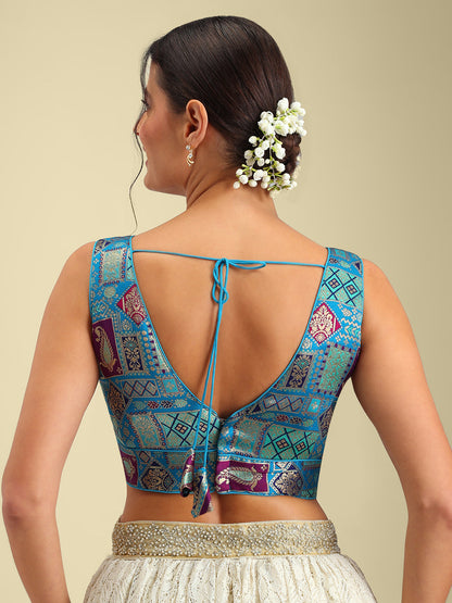 Women's Designer Printed Saree Blouse