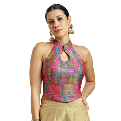 Brocade Design Corset Blouse