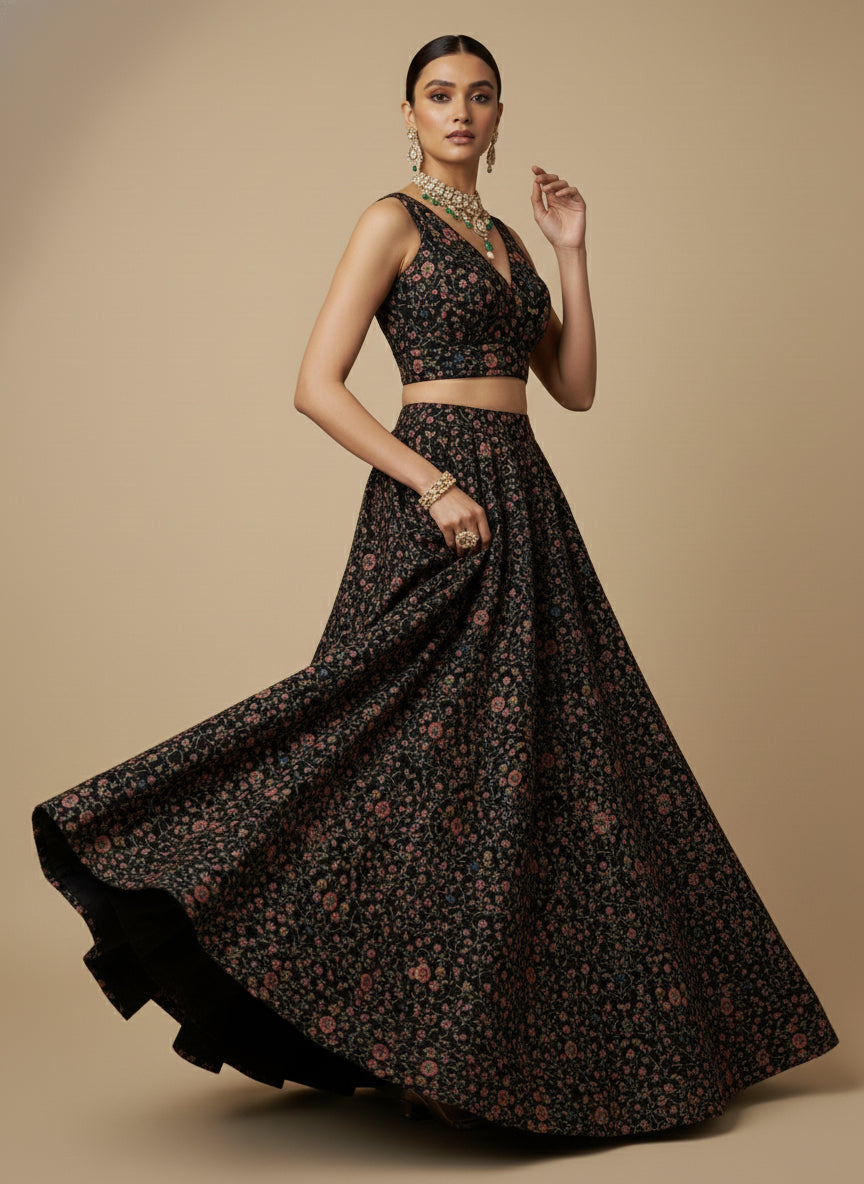 Women's Embroidered V Neck Saree Blouse