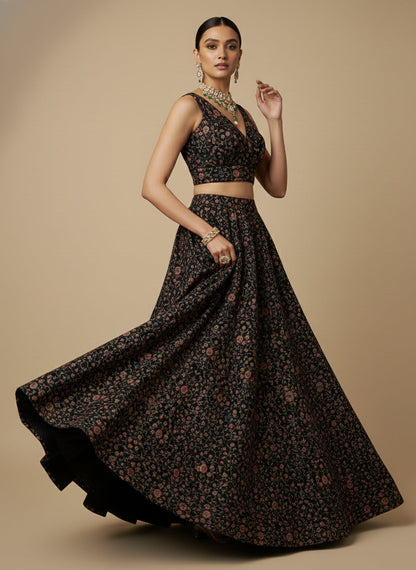 Women's Embroidered V Neck Saree Blouse