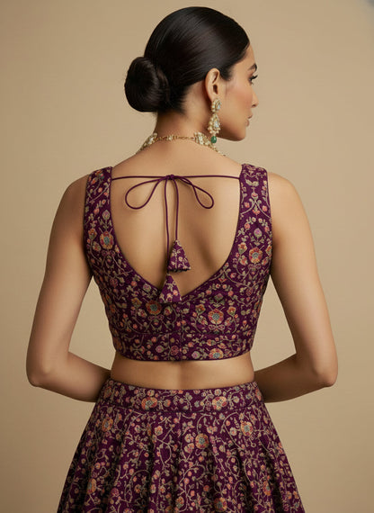 Women's Embroidered V Neck Saree Blouse