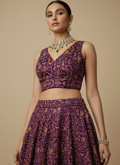 Women's Embroidered V Neck Saree Blouse