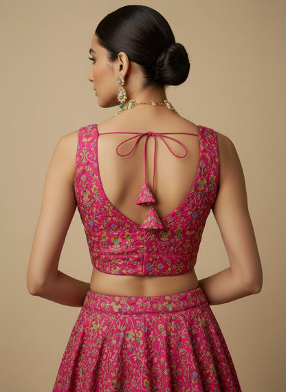 Women's Embroidered V Neck Saree Blouse