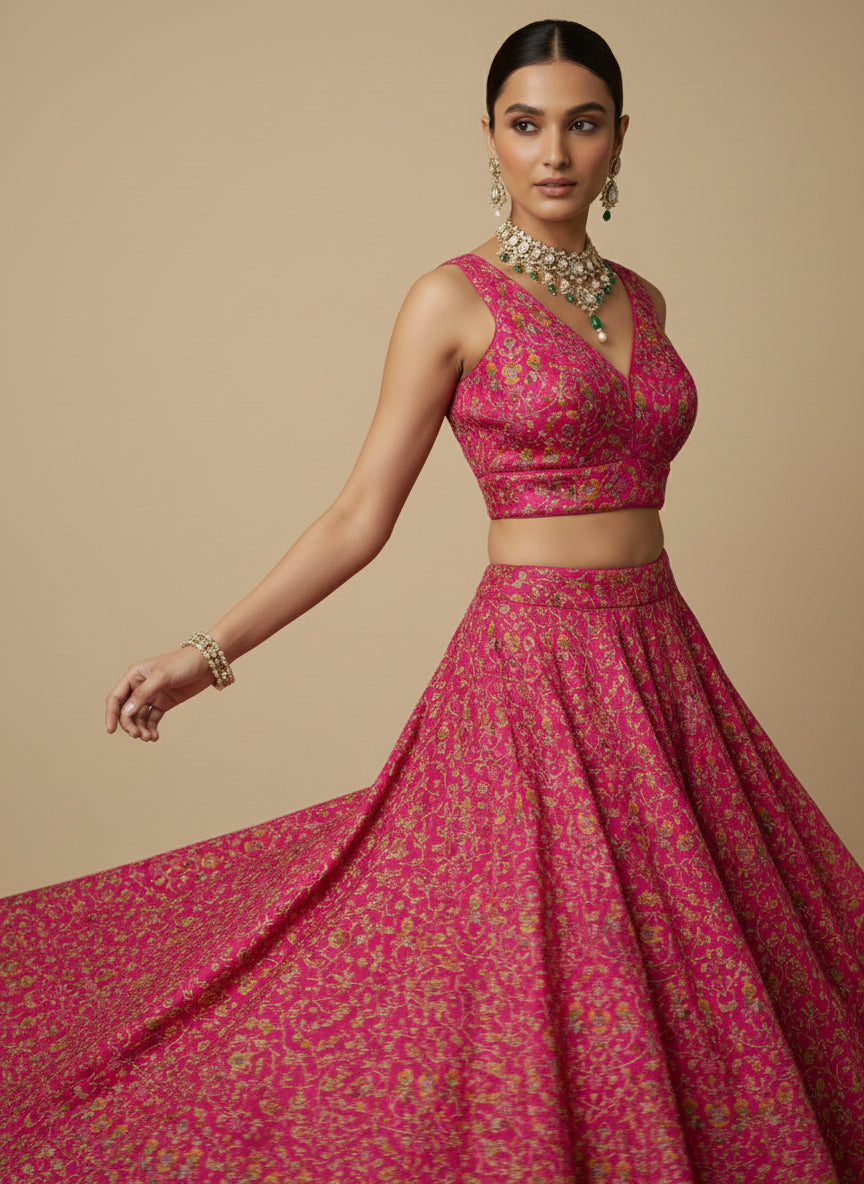 Women's Embroidered V Neck Saree Blouse