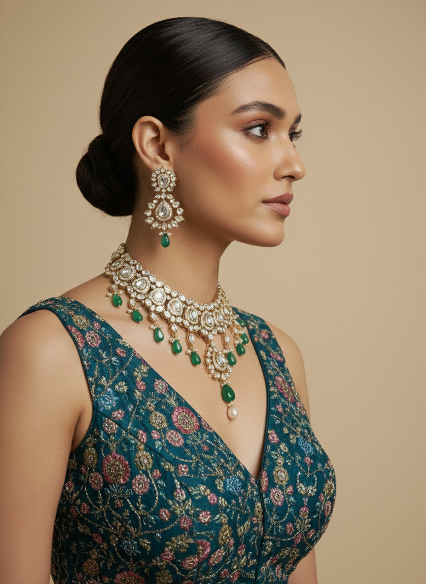 Women's Embroidered V Neck Saree Blouse