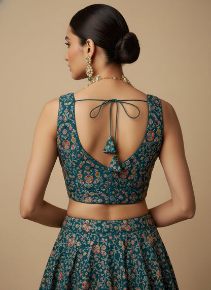 Women's Embroidered V Neck Saree Blouse