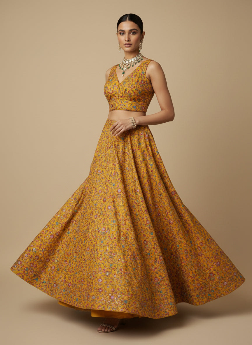 Women's Embroidered V Neck Saree Blouse