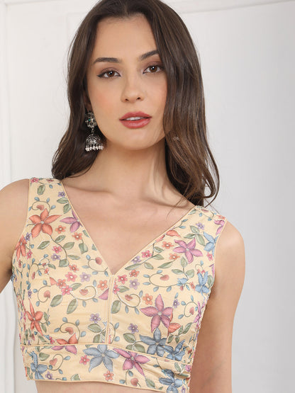 Floral Printed Saree Blouse
