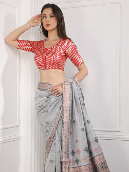 Women's Brocade Readymade Saree Blouse