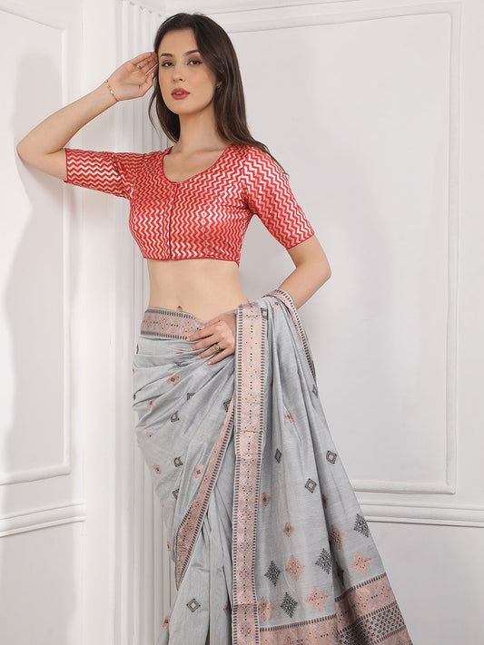 Women's Brocade Readymade Saree Blouse