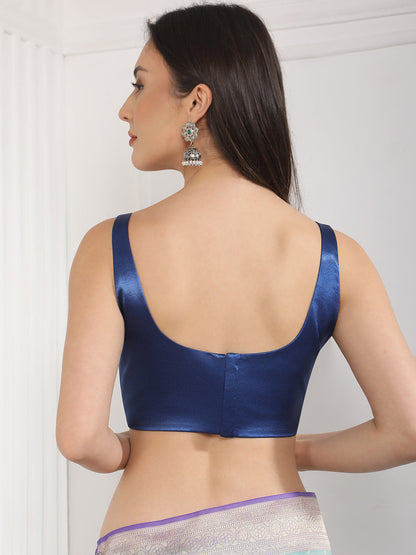 Women's Satin Sleeveless Round Neck Blouse