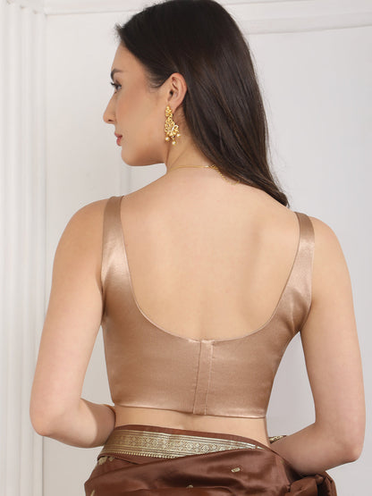 Women's Satin Sleeveless Round Neck Blouse