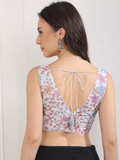 Floral Printed Saree Blouse