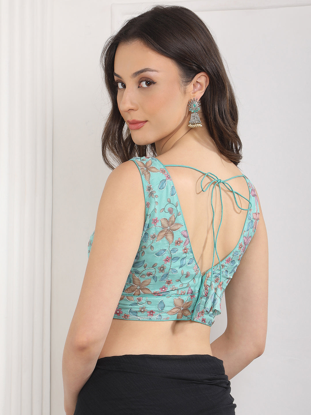 Floral Printed Saree Blouse