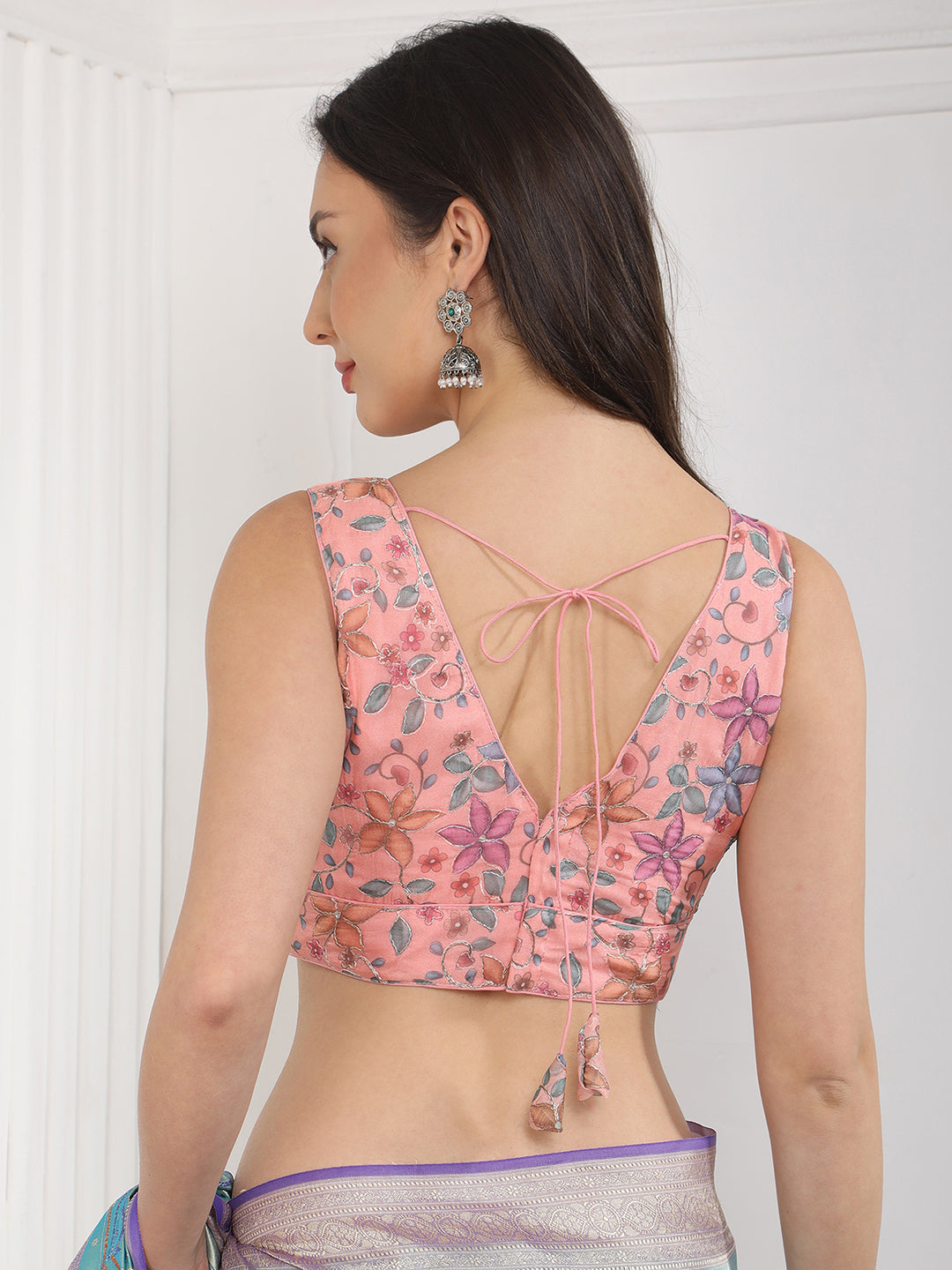 Floral Printed Saree Blouse