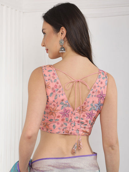 Floral Printed Saree Blouse